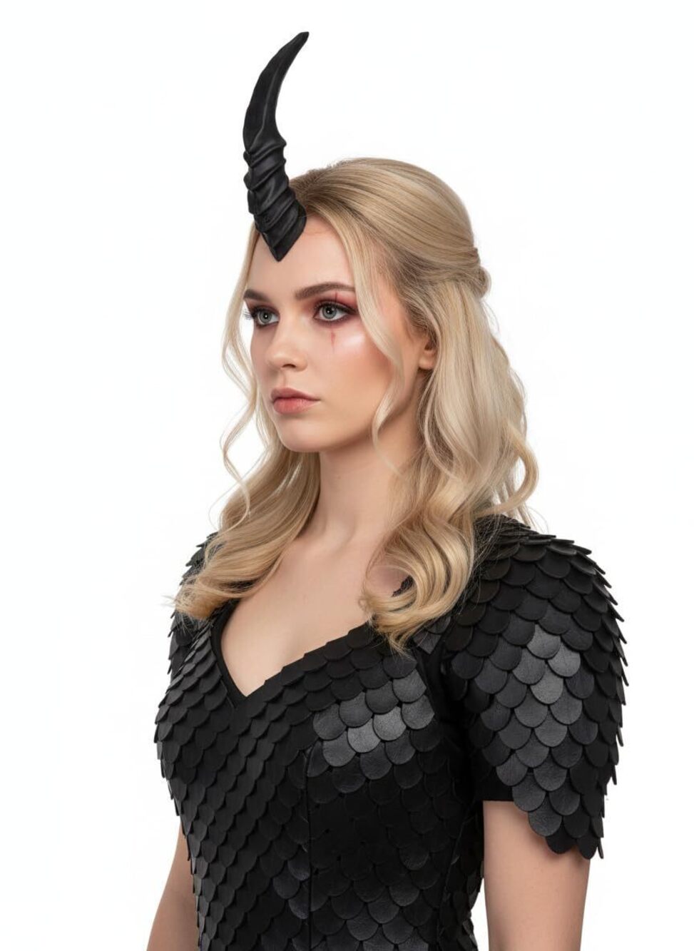 4464 Black Unicorn Horn Headband, Lightweight Fantasy Costume Accessory